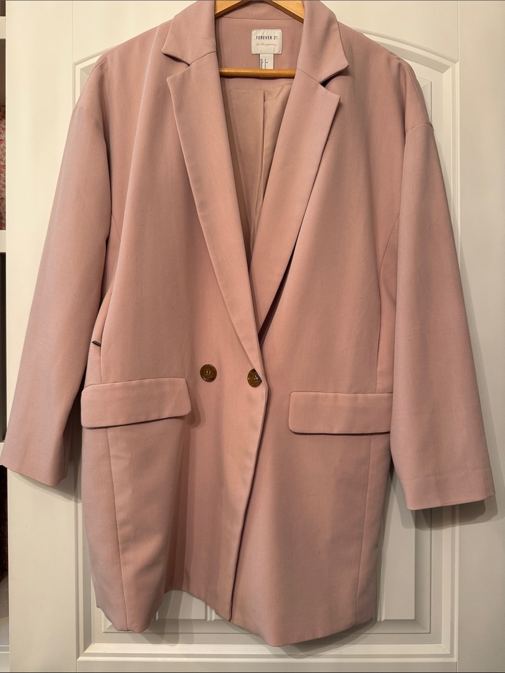 Forever 21 Dusty Rose Oversized Double-Button Jacket..FITS SM/MED